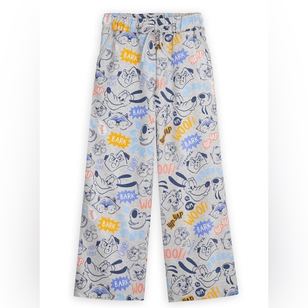 DISNEY Critter Chais Collection Sweatpants Loungewear Gray Thick Sweats Pants